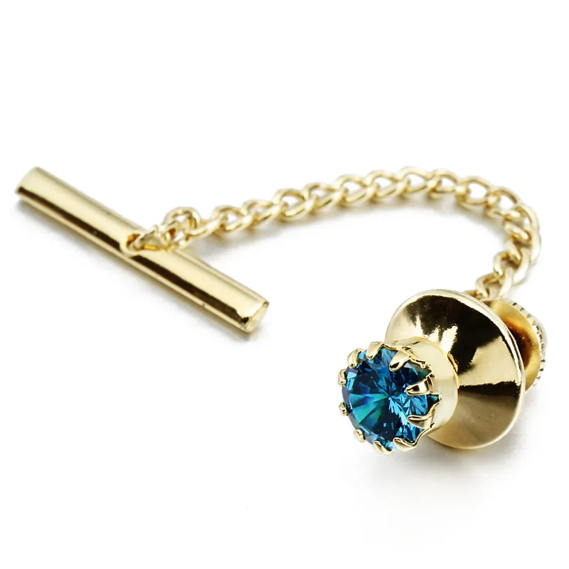 

HAWSON Free Shipping Round Dark Green Crystal Tie Tack Mens Shirt Jewelry Fashion Tie Pin