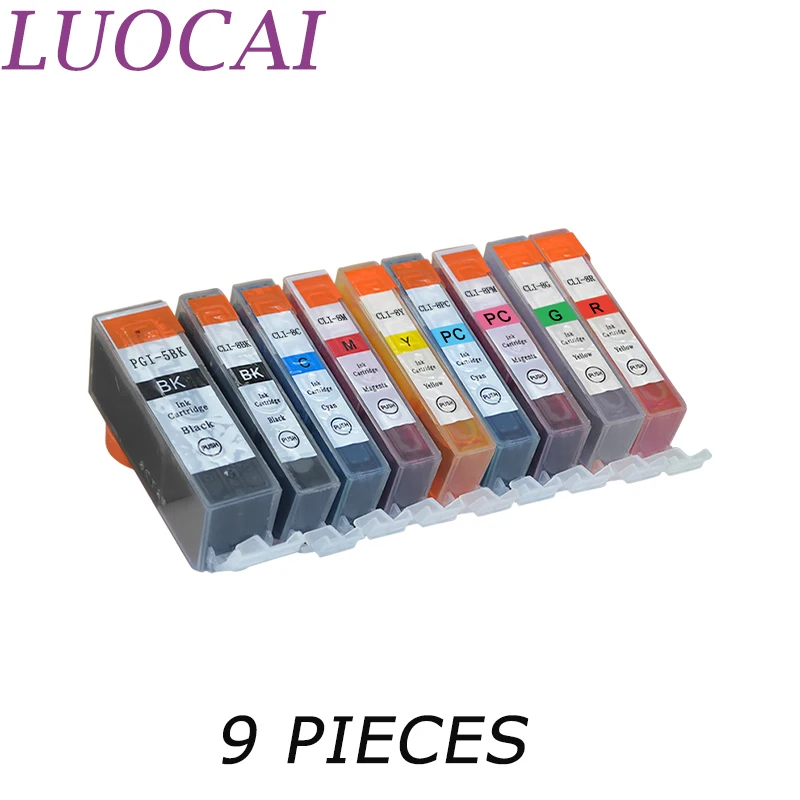 9X совместимые чернильные картриджи LuoCai для PGI-5 CLI-8 Canon MP500 MP510 MP530 iP3300 iP4200 iP4300 MP800R