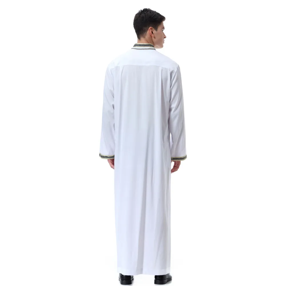 Мусульманские мужчины jubba tobe abaya формальное платье Ближний Восток Musulman Homme Jubah Caftan Саудовская Арабский исламский одежда CN-039