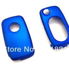 MK4 Овальный Key Pad Дистанционного Флип Key Cover Синий Металлик Для Volkswagen Для VW