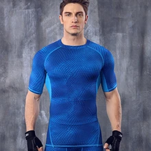 Горячее предложение! Распродажа! Короткий рукав спортивные упражнения с коротким рукавом обтягивающая футболка тренировочные колготки Мужская дышащая одежда костюм футболки