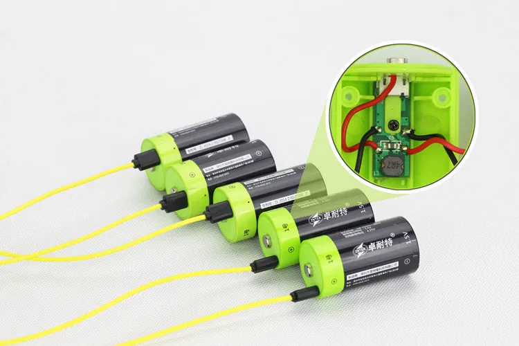 

Cncool 6pcs 1.5v Lithium Li-polymer 4000mAh D Size Rechargeable Battery D Type For Flashlight Medical + USB Charging Line