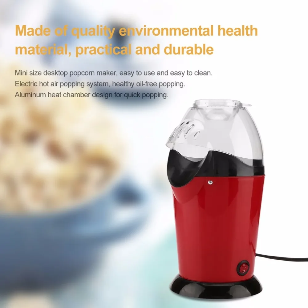 Electric Popcorn Maker Home Round/Square Hot Air Popcorn Making Machine Kitchen Desktop Mini DIY Corn Maker With EU /US Plug