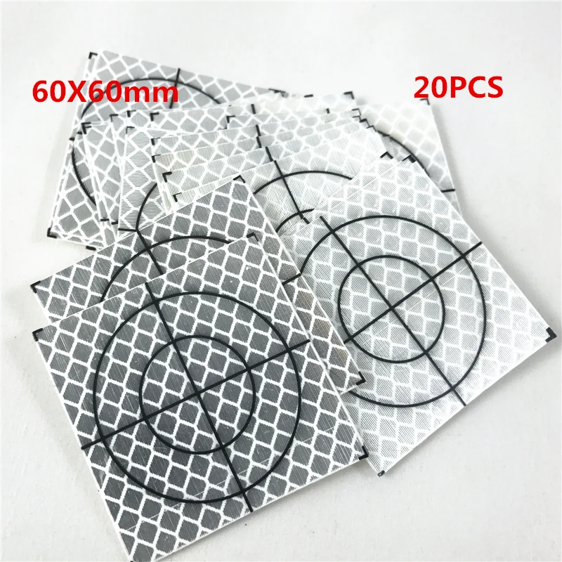 

20PCS NEW 60x60mm Reflector Sheet Reflective tape target for Total Stations