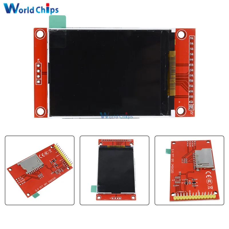 2," 2,4 дюйма 240x320 SPI TFT lcd модуль последовательного порта 5 В/3,3 В PCB адаптер Micro SD карта ILI9341 ЖК-дисплей белый светодиодный для Arduino