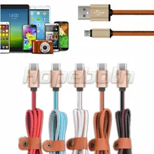 1 м 3 фута искусственная кожа Micro 5pin usb данных искусственная кожа зарядное устройство кабель аксессуары связки для samsung galaxy s6 s7 edge