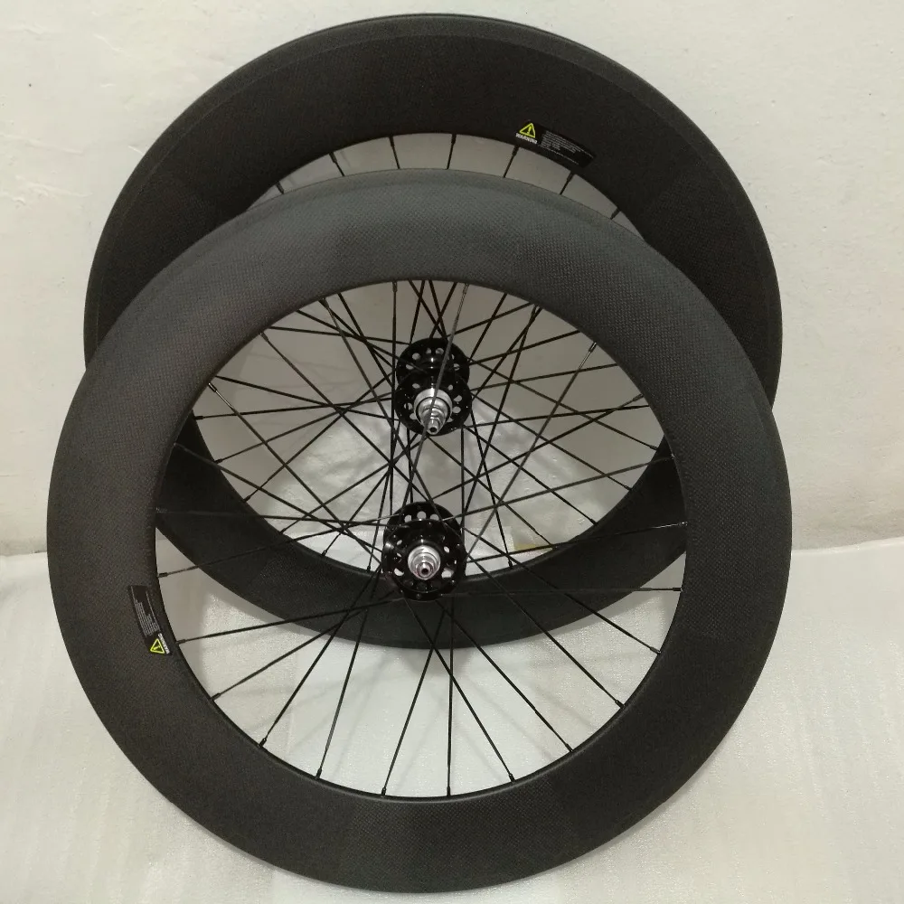 Top Fatory Cheap Carbon Fixed Gear Track Wheel 88MM Clincher or Tubular Wheels Carbon Track and Field Bicycle Wheel 3