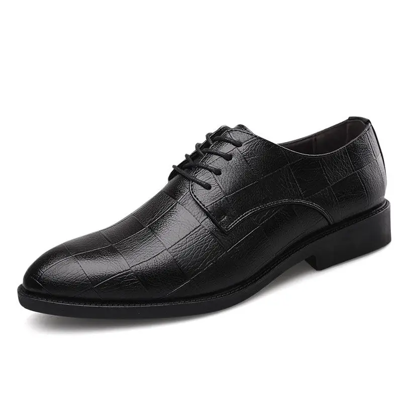VESONAL/Коллекция года; сезон весна-осень; Мужская обувь из искусственной кожи в винтажном стиле; Классические Мужские модельные туфли; мужские официальные деловые туфли; большие размеры - Цвет: Черный