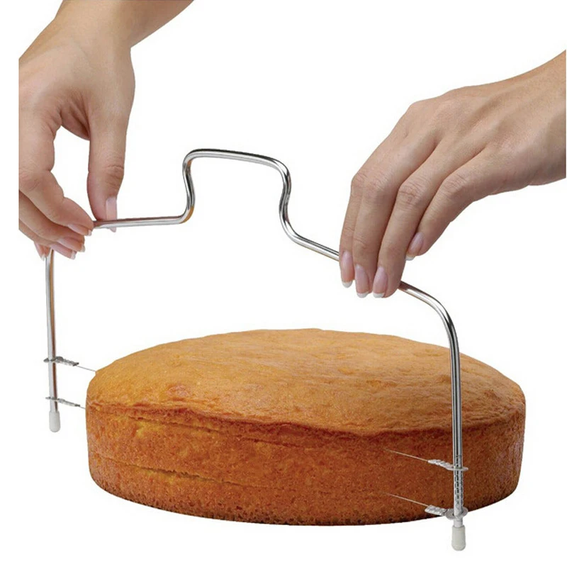 1Pc Stainless Steel Cake Slices Adjustable Slice Bread Cut Tool with Two Wires#267488