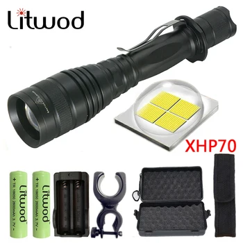 

Zoom Lens Battery Lantern Flashlight Torch Original 2x 32w 3200lm 2 Pcs 18650 Tactical Shock Resistant,Hard Light,Self Defense