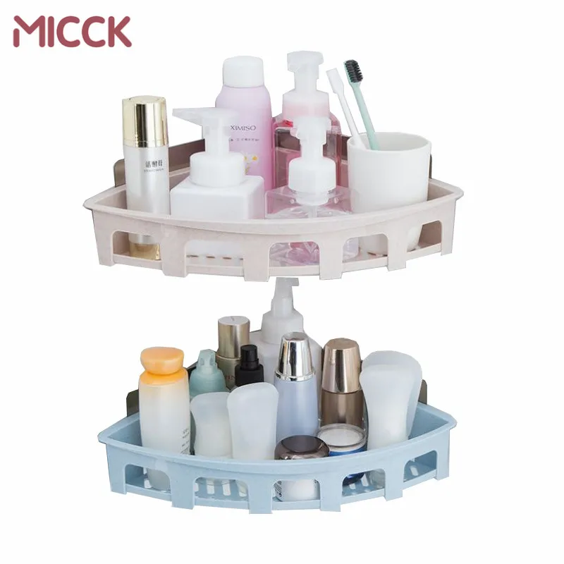 

MICCK Storage Rack Creative Bathroom Kitchen Organizer Wall Shelf with Seamless Stickers Vacuum Suction Dish Bath Supplie