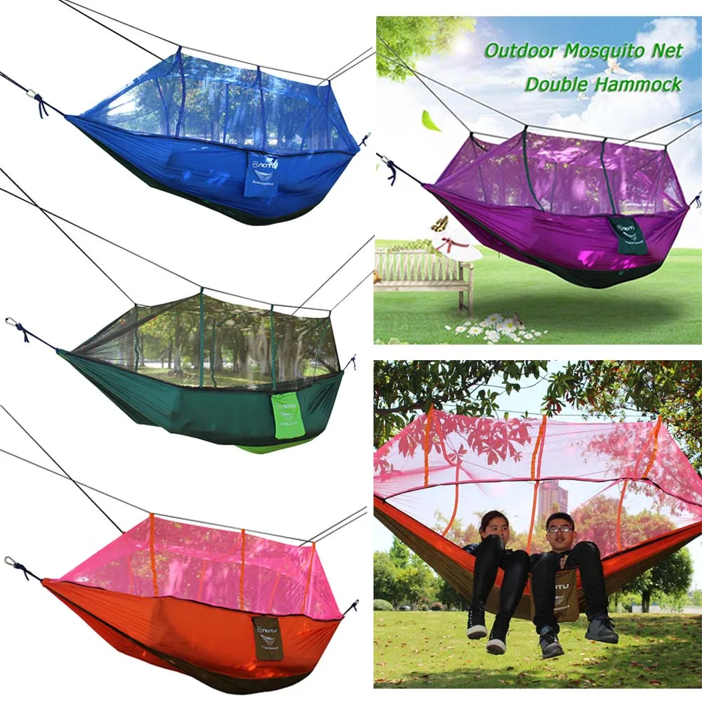 Portable Outdoor Hammock Mosquito Net Double Hammock Extra Strong Nylon