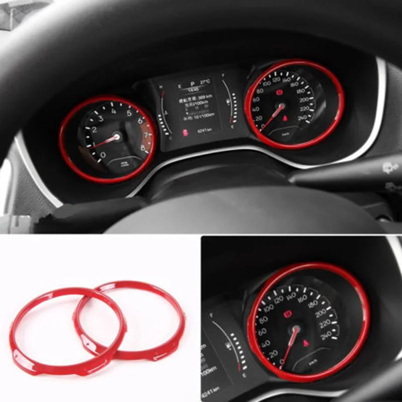 

Dashboard 2pcs Decorative Frame Cover ABS Interior Accessories For Jeep Compass 2017 2018 2019 Durable New Hot