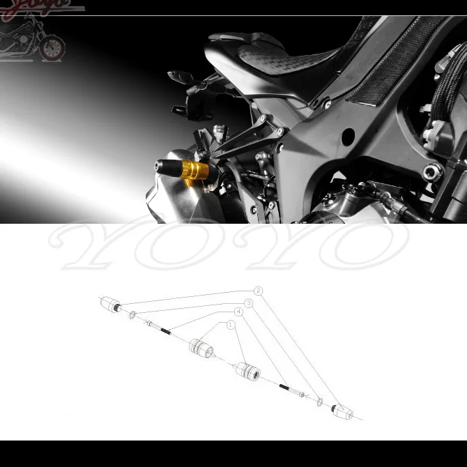 Выхлопной ползунки слайдеры Мотоцикл Защита от падения для Kawasaki Z1000 Z1000SX