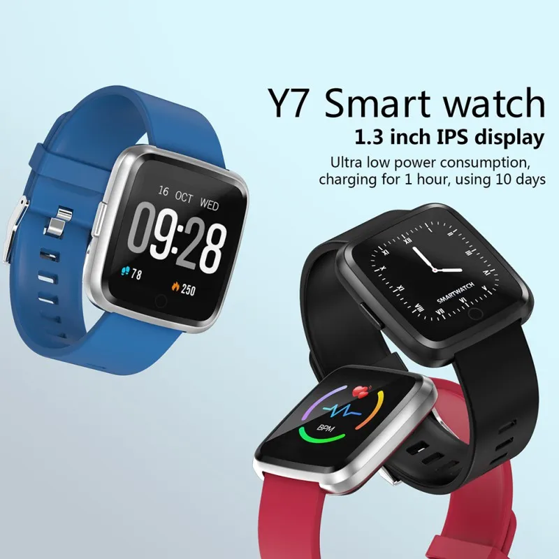 

Y7 Smart watch Bracelet Blood Men Women Pressure Oxygen Sport Tracker smart watch Waterproof Heart Rate Monitor Wristband