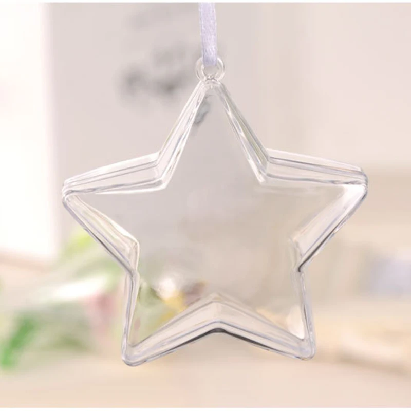 Transparent Plastic Star Shape Ball Flower Plant Container Home Wedding Party Christmas Hanging Candy Box Home Decoration P30