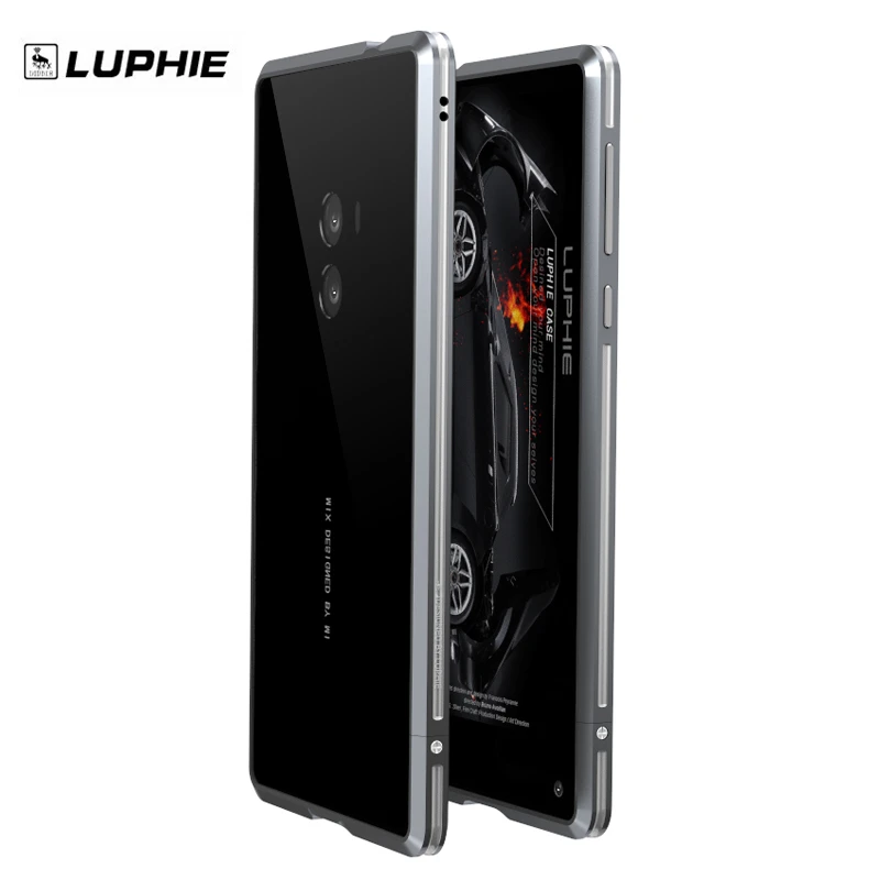 

Mi Mix Case Cover Original Luphie Luxury Phone Case for Xiaomi Mi Mix 6.4 inch Aluminum Metal Frame Back Cover Border Shockproof