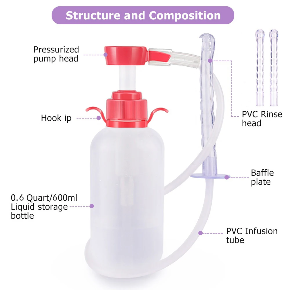 300 мл/600 мл медицинские вагинальный Clearner Анальный Душ клизма попа анус Очищающая спринцовка Ручная стирка ирригатор чистой инструмент для влагалища