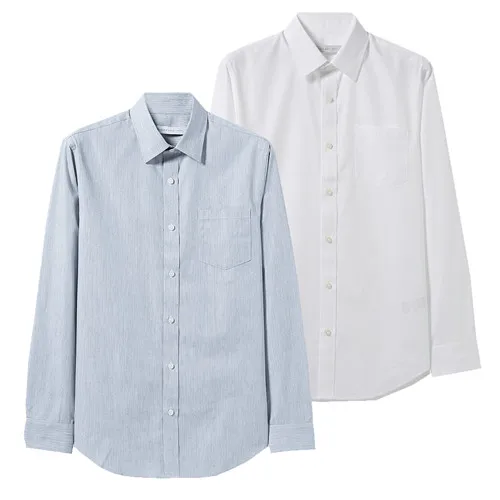 Giordano две мужские повседневные рубашки с длинными рукавами из slim fit, имеется несколько цветовых решений и размеров - Цвет: 06White