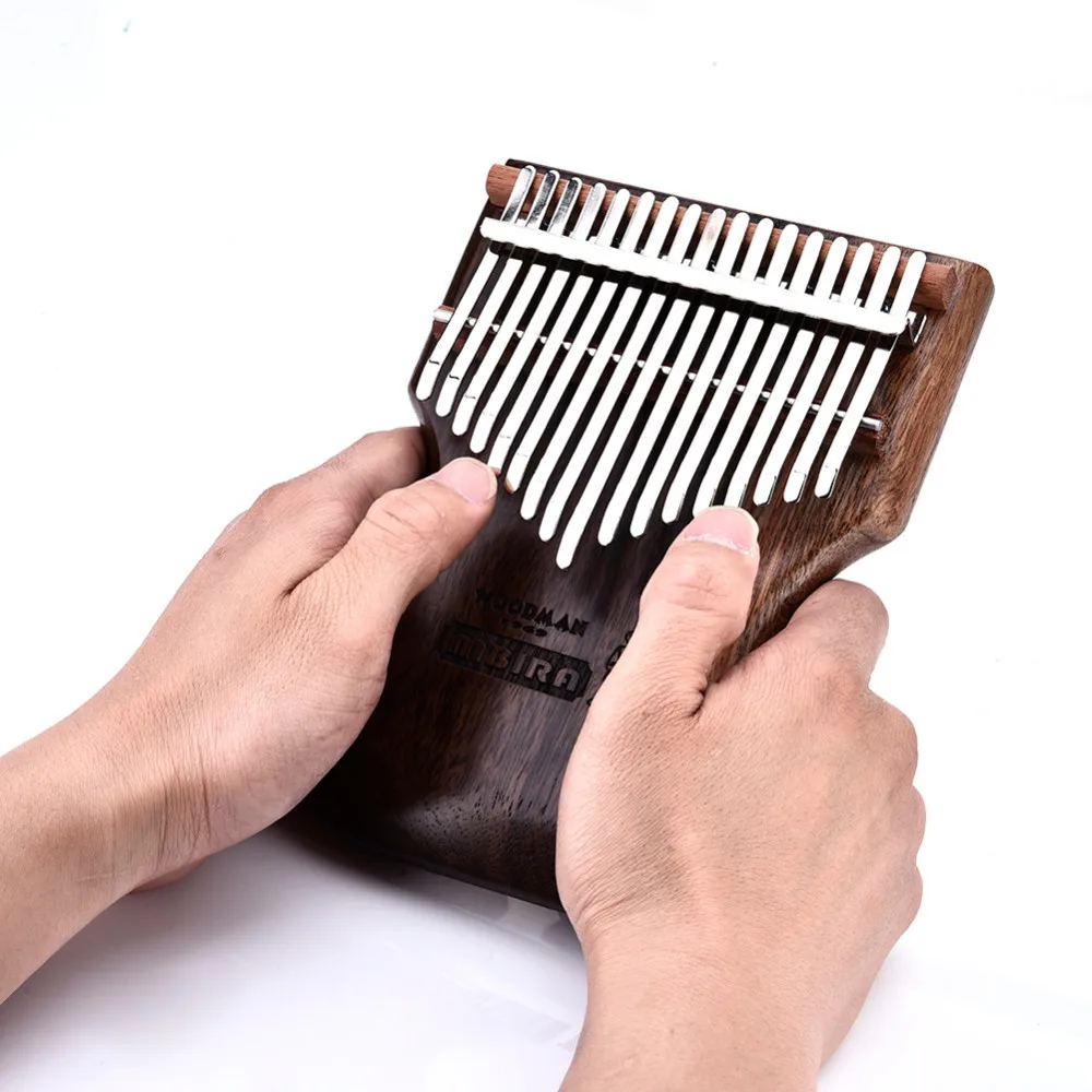 17 клавиш Kalimba Calimba Mbira твердый черный корпус из сандалового дерева большой палец
