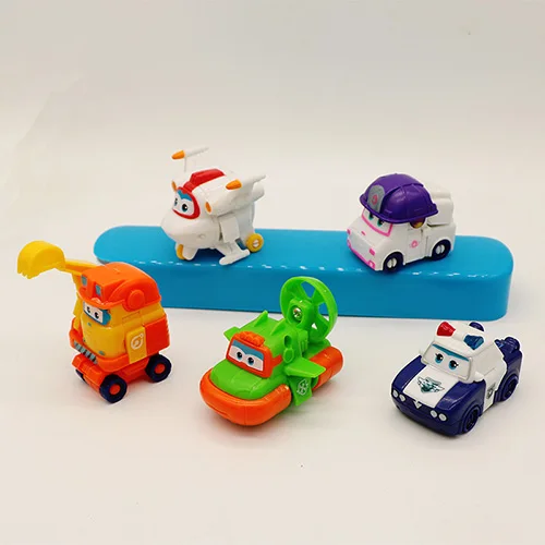 5 Pcs 5/8 шт/набор мини Аниме Супер Крылья модель мини игрушка-самолет трансформация самолет робот фигурки суперкрылья - Цвет: 5 Pcs