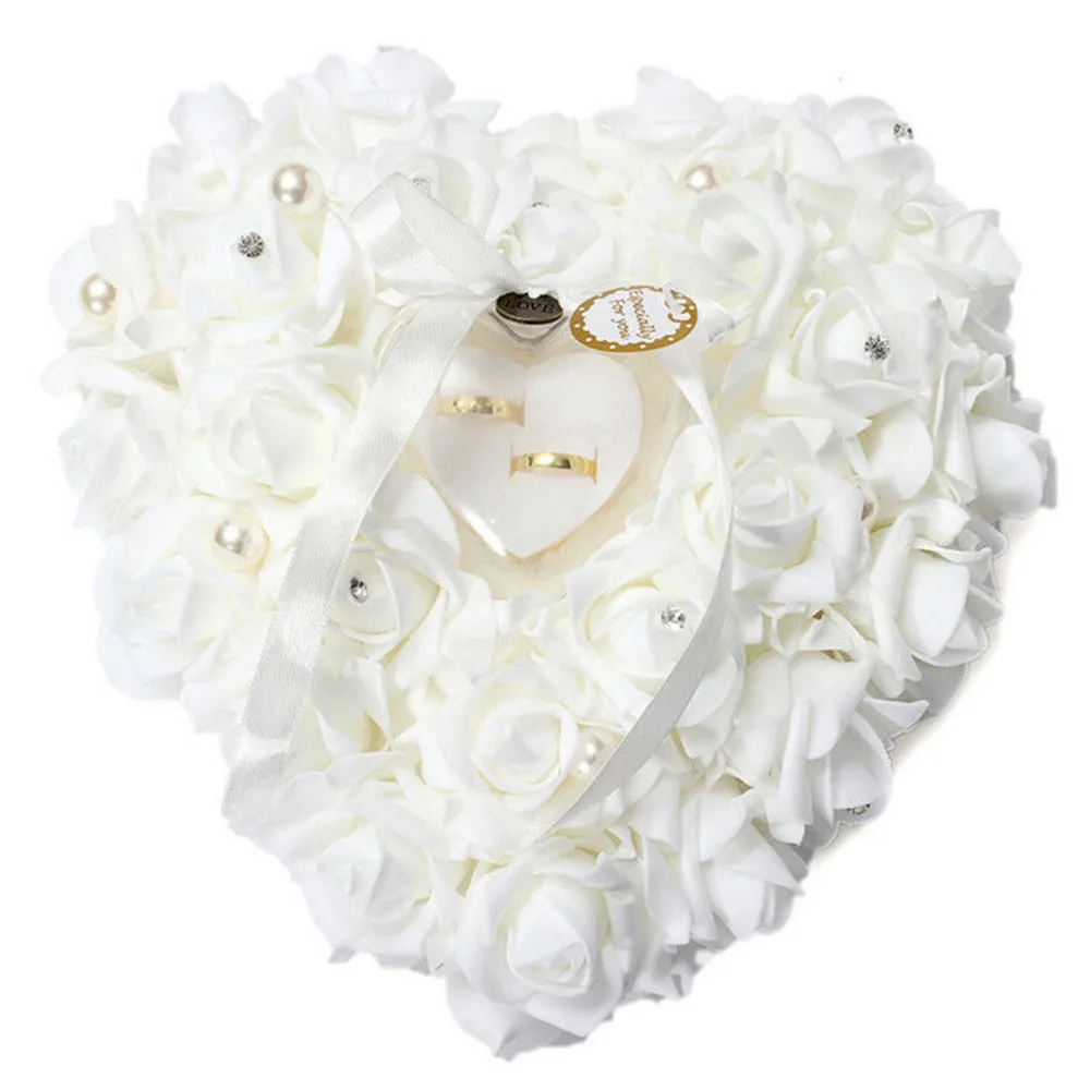 w 1pcs heart shape rose flowers valentines day gift ring box wedding jewelry ring bearer - Cheap Wedding Ring w 1pcs heart shape rose flowers valentines day gift ring box wedding jewelry ring bearer - Cheap Wedding Ring