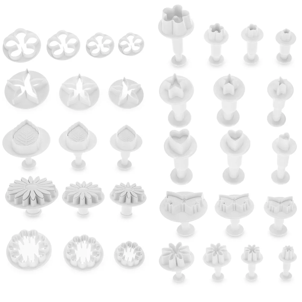 33pcs Fondant Cake Cutter Mold Sugarcraft Icing Decorating Flower