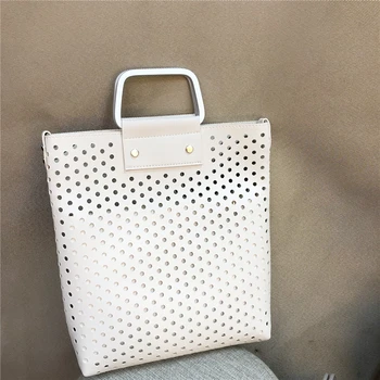

2019 NEW design Women bag PU Leather Hollow out tote bag Fashion Ladies larger capacity Shoulder Bags Female Casual Handbags