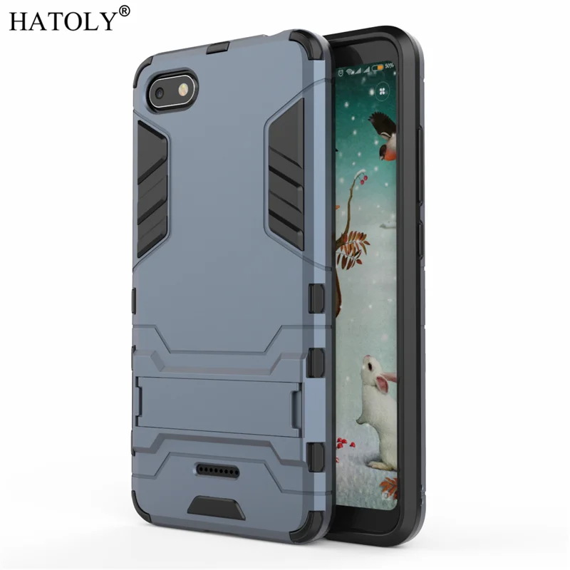 HATOLY For Armor Case Xiaomi Redmi 6A Case Redmi 6A Shockproof Robot Silicone Rubber Hard Back Phone Cover For Xiaomi Redmi 6A