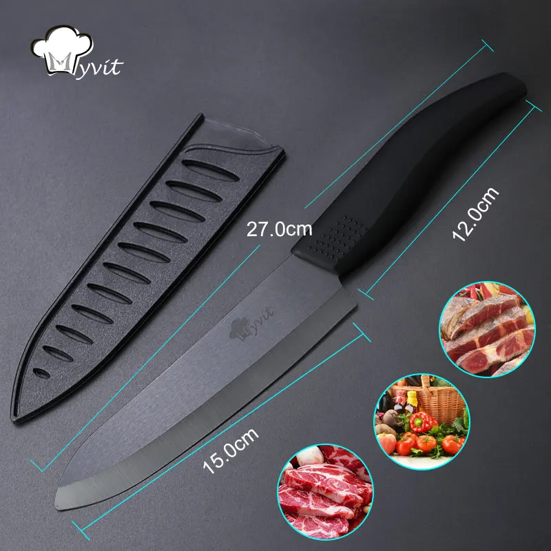Kitchen Ceramic Knives 3 4 5 6 inch Chef Black Zirconia Ceramic Blade Single Knife 4 Colors Handle Japanese Cooking Tools