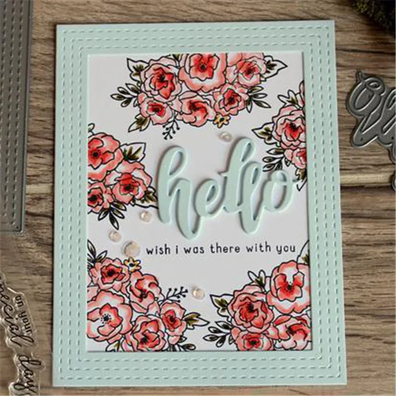 

GJCrafts Hatbox Florals Clear Stamps and Dies 2019 for Card Making Scrapbooking Die Cuts Stitch Craft Flower Stamps with Dies