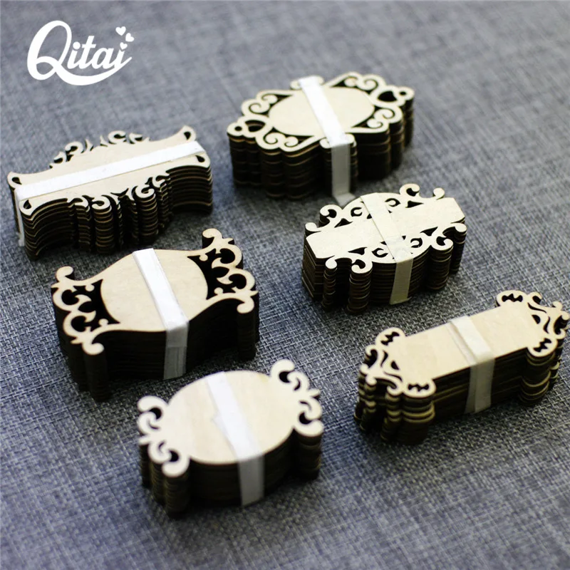 QITAI 36 шт./лот 6 неокрашенных знаков деревянная форма шпона DIY Скрапбукинг ремесла