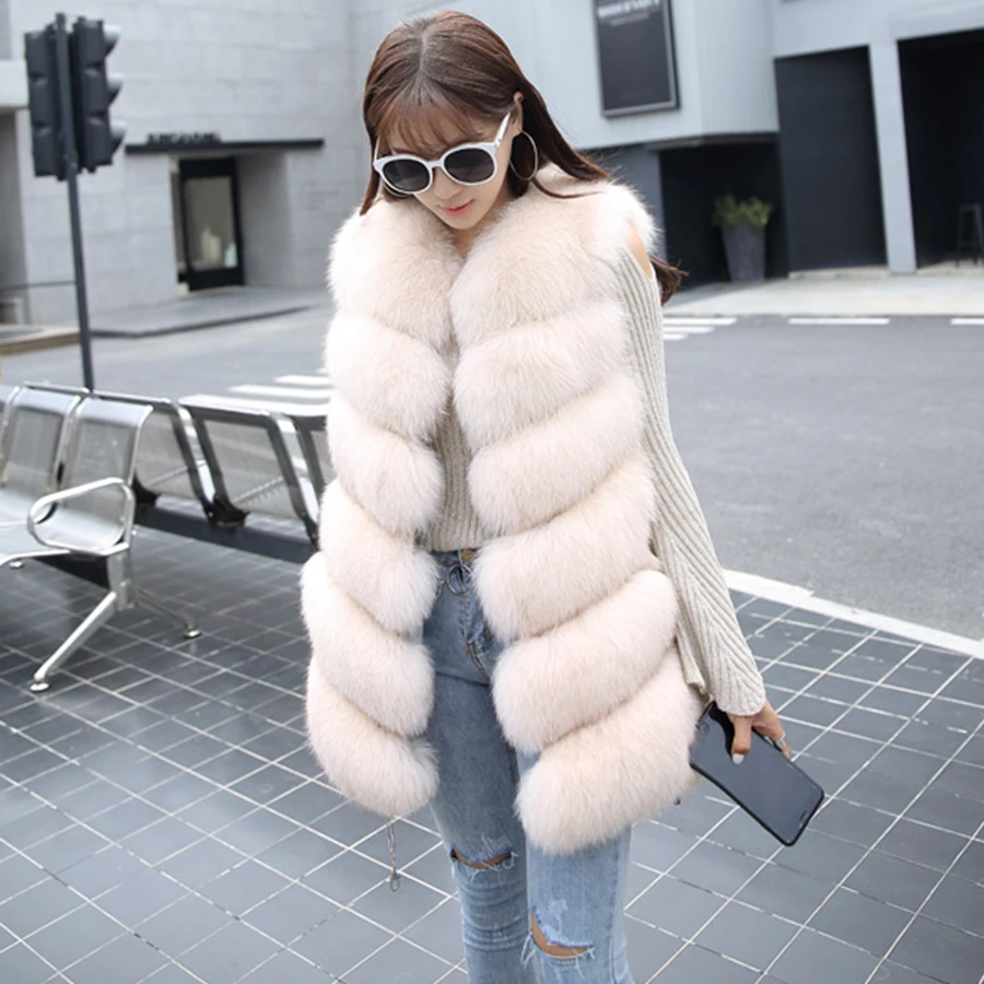 Autumn Winter Faux Fur Coat Women Fashion Korean Elegant Sleeveless Long Vest Woman Casual Slim Luxury Thick Warm Fur Jacket Autumn Winter Faux Fur Coat Women Fashion Korean Elegant Sleeveless Long Vest Woman Casual Slim Luxury Thick Warm Fur Jacket