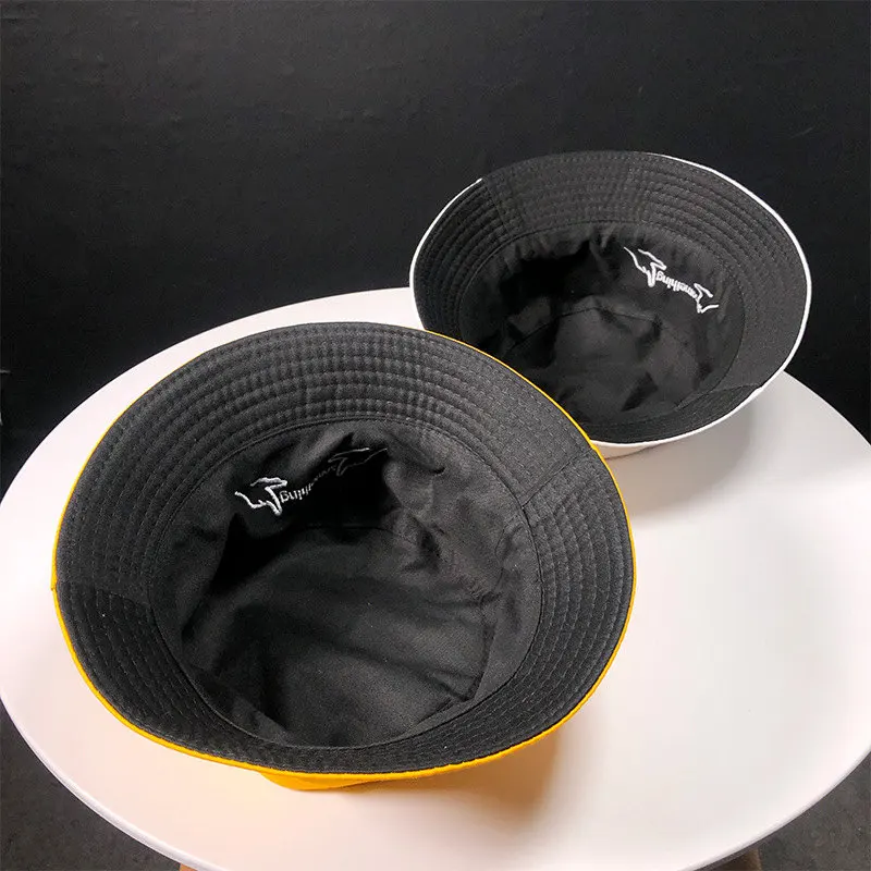2019 Cotton Black and white letter embroidery Bucket Hat Fisherman Hat outdoor travel hat Sun Cap Hats for Men and Women 189