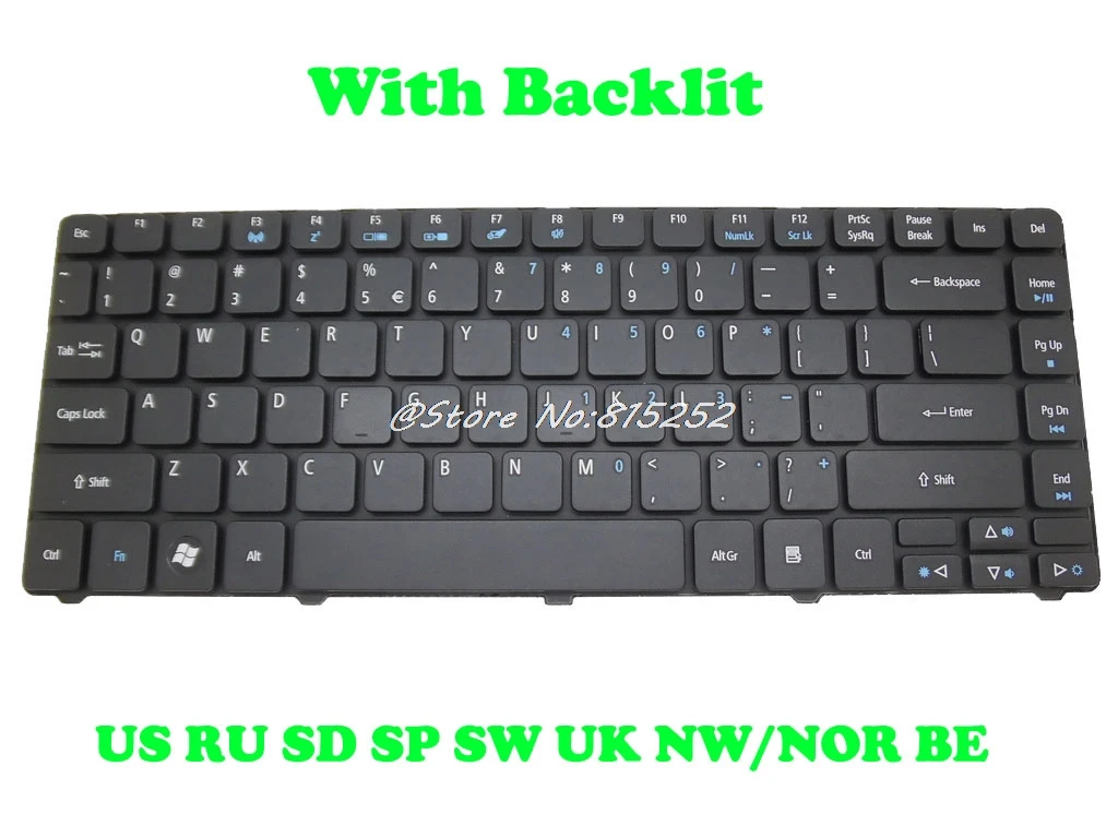 Keyboard For Acer Aspire 5935 5935G 5940G 5942 5944G Russian RU Sweden SD Spain SP Swiss SW United Kingdom UK English US | Компьютеры и