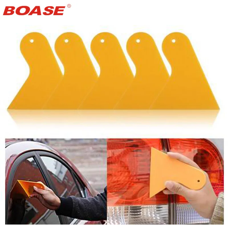 5pcs/lot Yellow Plastic Small scraper car film tools wiper plate glass car sticker tools film