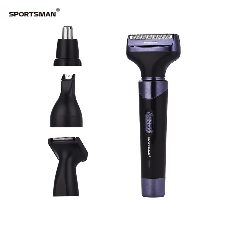 

4 In1 Electric Shaver Cleaning Face Trimer Rechargeable Razor For Men Beard Nose Ear Trimmer Sideburns Cutter Engrave Clipper