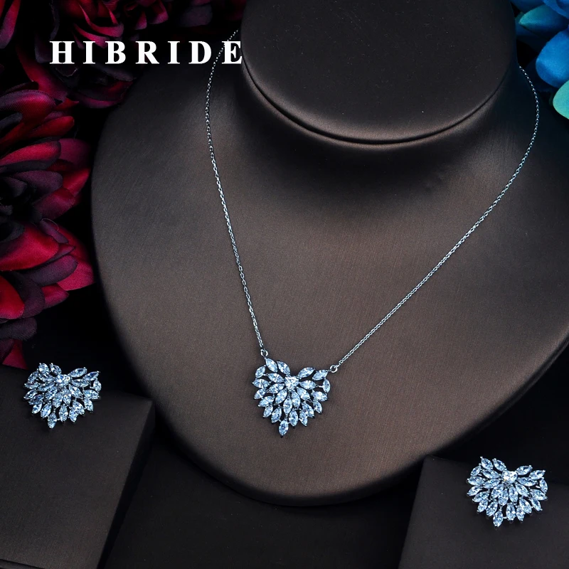 

HIBRIDE Beautiful Shape AAA Cubic Zirconia Jewelry Sets For Women Bride Necklace Set Wedding Accessories Wholesale N-501