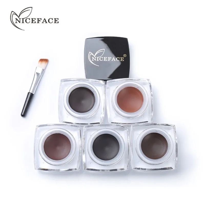 NICEFACE 5 цветов Водонепроницаемый матовый гель Eye Liner бровей Enhancer крем создать не