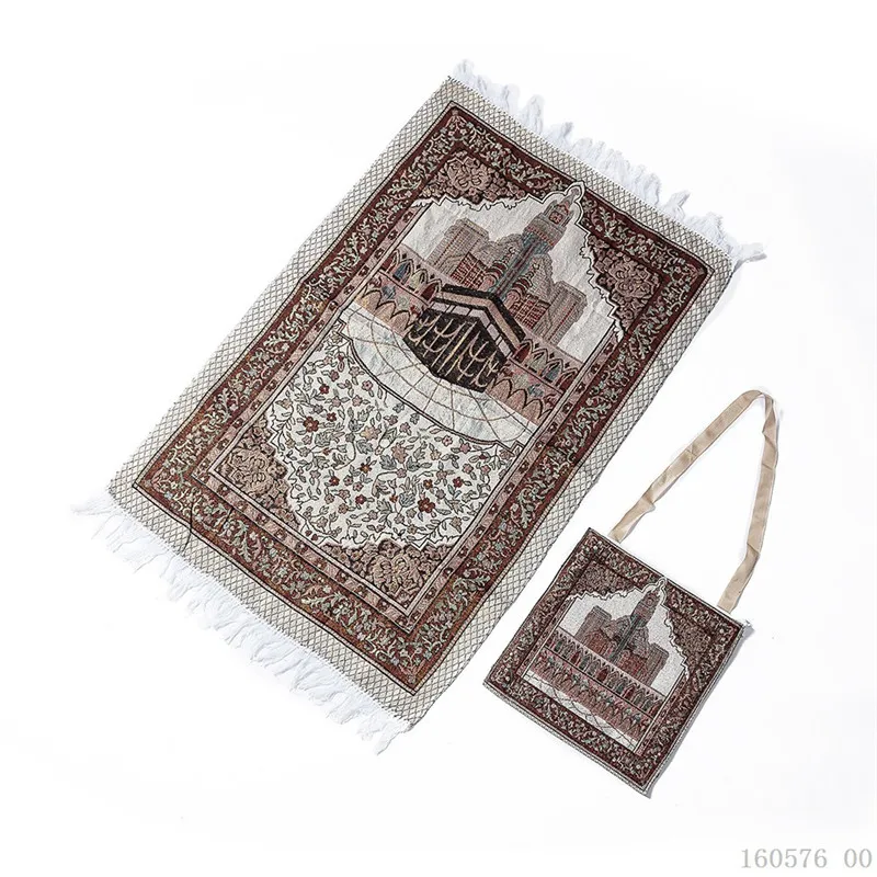 

Portable Islamic Prayer Mat Muslim Praying Mat with Bag Sajadah Islamic Prayer Blanket Salat Musallah Travel Praying Carpet Rug