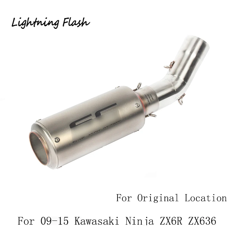 Para 2009, 2010, 2011, 2012, 2013, 2014, 2015 Kawasaki Ninja ZX6R ZX636 de Escape de la motocicleta de tubo de cola de acero inoxidable escapar slip On