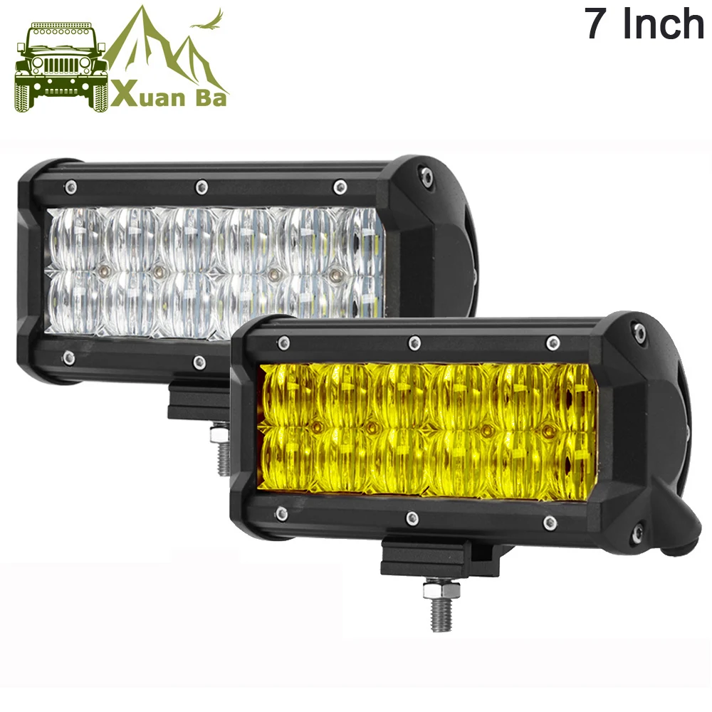 Tanie 7 Cal listwa świetlna Led Off road dla samochodu 12V 24V ATV ciężarówka Suv łódź motocykl 4x4 zestaw terenowy belki Led praca Barra światło drogowe