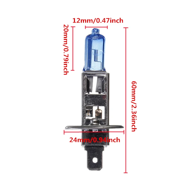 2X Автомобильная белая галогеновая лампа для фар H1 HID ксеноновая лампа 100W 12V