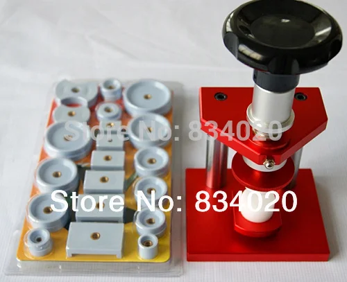 

Powerful Red Watch Case Back Pressing Tool and Crystal Closing Tool+20 rubber dies