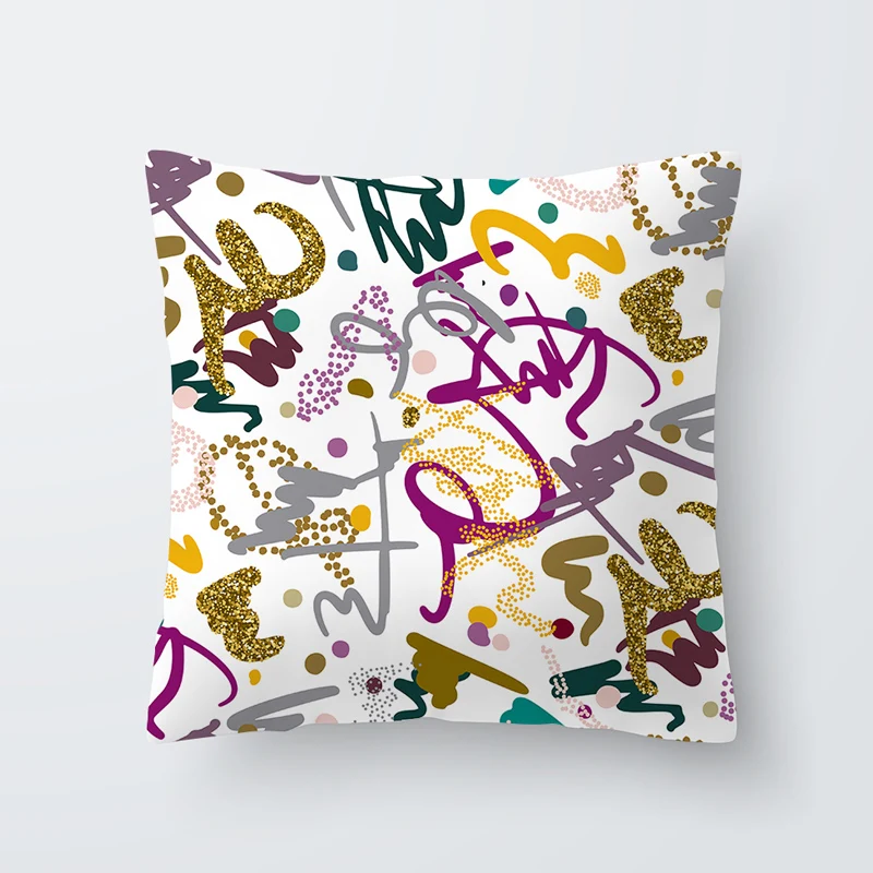 Polyester Pillowcase Home Decorative zara*women New Pillow Cases Leaf pattern Printed Pillow Case Cover Square 45cm*45cm 1pcs