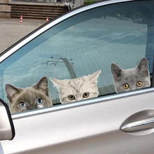 Grappige 3D Kat Hond een Half gezicht Gluren auto sticker Muur achtergrond Art decals decoraties leuke dier muurstickers voor home decor