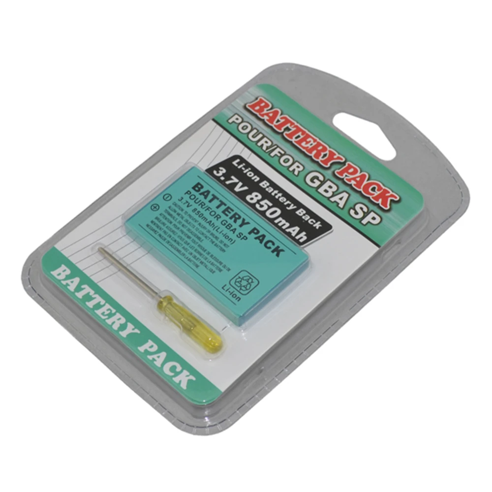 2 шт много перезаряжаемый 3,7 в 850 мАч литий-ионный блок питания набор инструментов для Gameboy Advance SP Аккумулятор для G-B-A SP