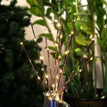 

2 Pack Led Lighted Twig Branches, Battery Powered 30 Inches 20 LED Lights Branch Lights for Christmas Home Decoration Warm whi