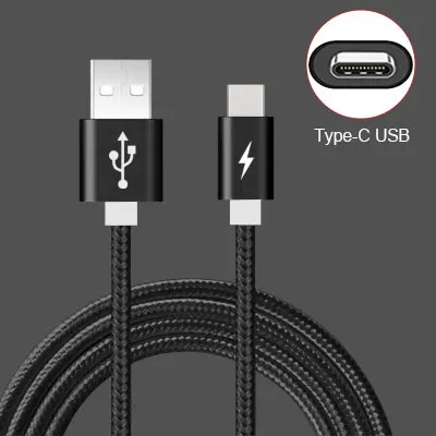 Кабель type C 2 м 1 м 25 см USB C кабель для Xiaomi Mi8 Mi9 SE huawei P20 Lite samsung S10 S10e S8 S9 type-C кабель питания - Цвет: Black