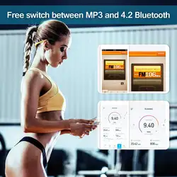 Tayogo Водонепроницаемый MP3 Player Плавание Спортивные наушники bluetooth IP68 bluetooth с fm-радио шагомер плавание Mp3 наушники